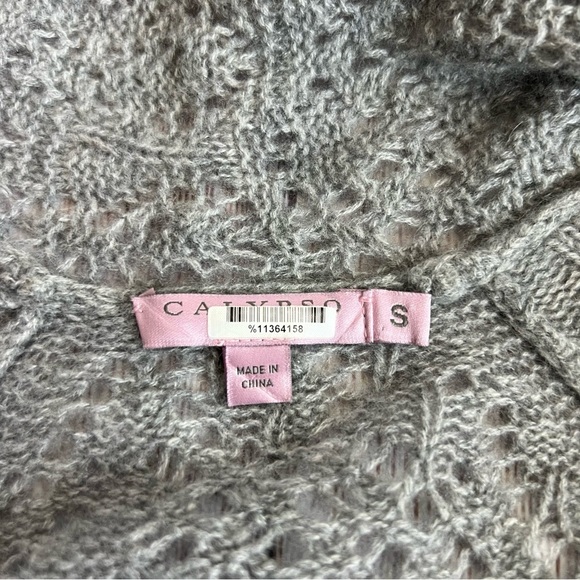 CALYPSO Grey Cashmere Cardigan Sweater Small - Picture 4 of 7